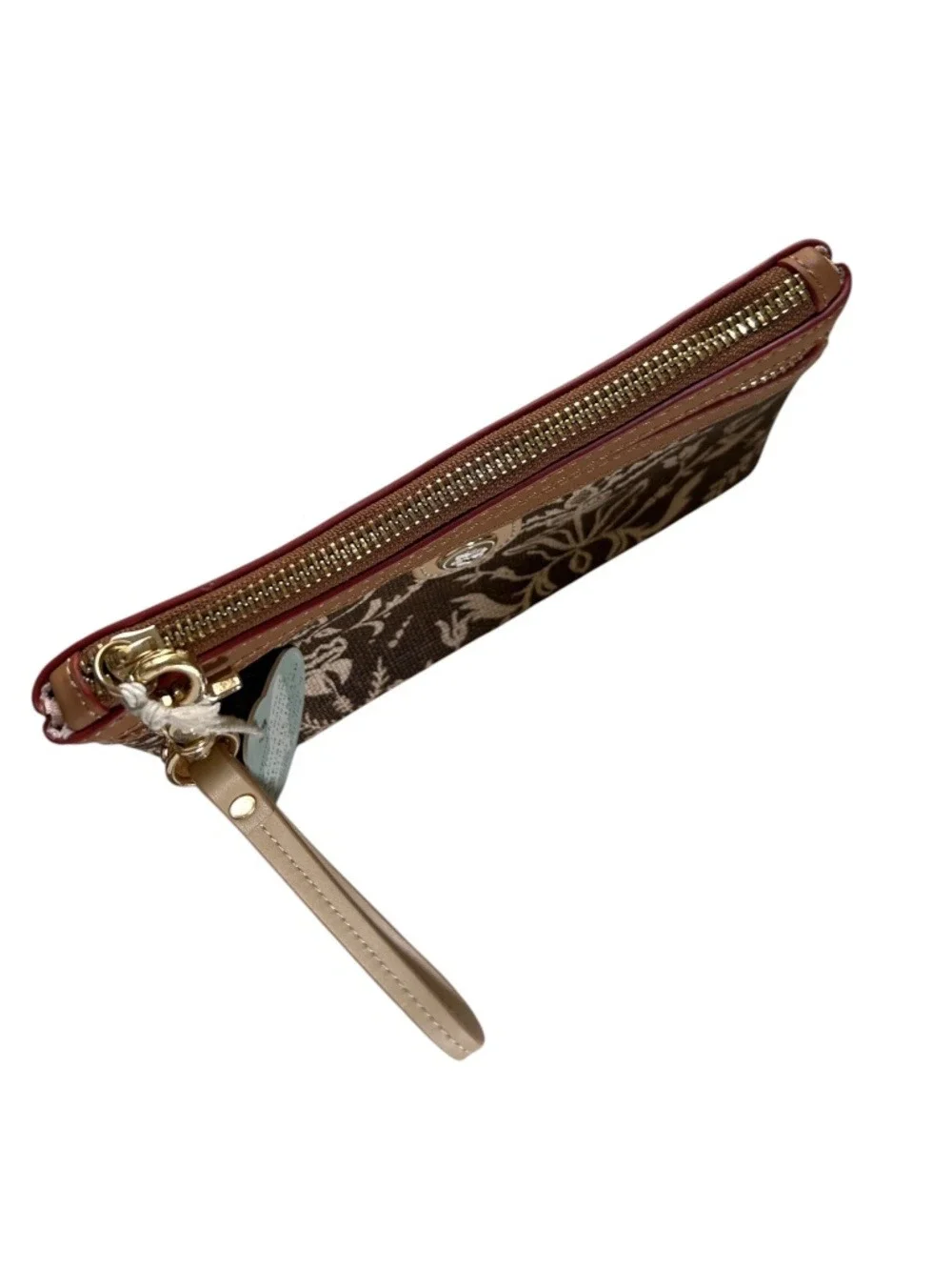 NWT Spartina 449 Wristlet Botanical Print Leather Strap